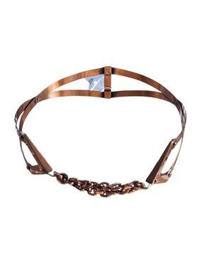 1950s Renoir Copper Geometric Chain Link Cinch Belt XS/S 27 Inch Waist